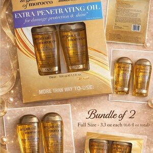 New OGX Argan Oil of Morocco bundle, 2 full-size 3.3 oz bottles, sealed!!